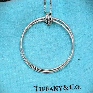 Tiffany & Co. Paloma Picasso Melody Large Double Circle Pendant 29" chain .925